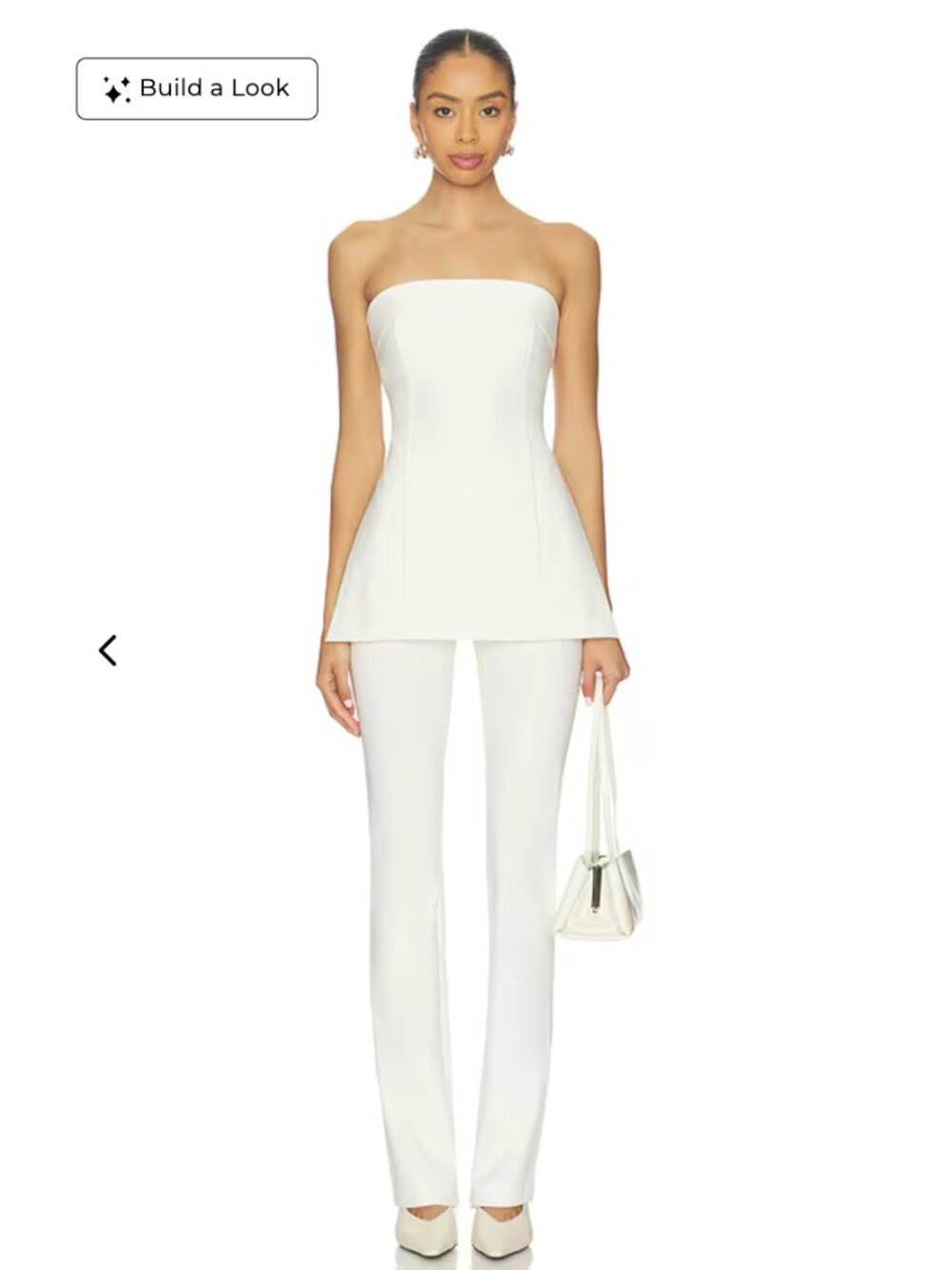 EAVES White Suiting Strapless Top & Pant Set